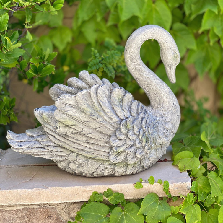 August Grove® Mamigon Swan Polystone Statue Planter & Reviews Wayfair